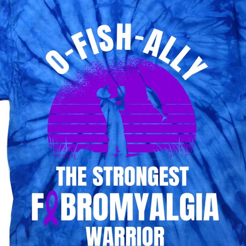 Funny Fishing Fibromyalgia Warrior Fisher Purple Ribbon Gift Tie-Dye T-Shirt