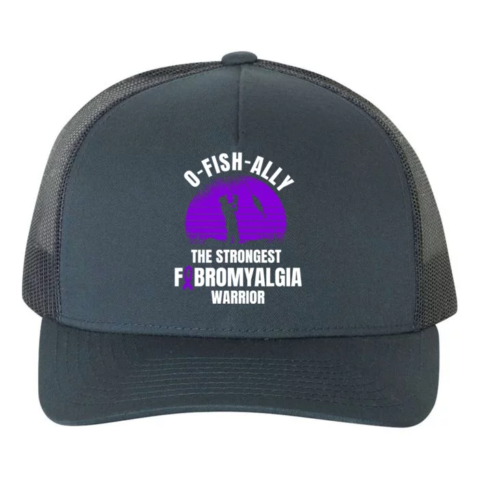 Funny Fishing Fibromyalgia Warrior Fisher Purple Ribbon Gift Yupoong Adult 5-Panel Trucker Hat