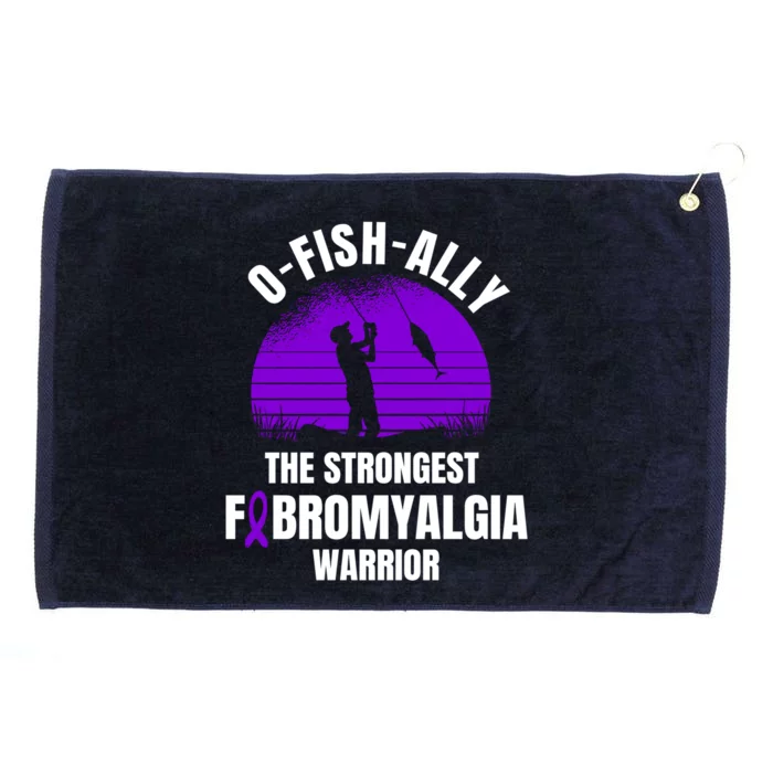 Funny Fishing Fibromyalgia Warrior Fisher Purple Ribbon Gift Grommeted Golf Towel