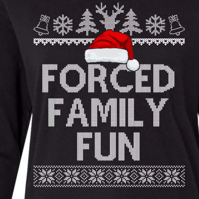 Forced Family Fun Christmas Holiday Womens Cotton Relaxed Long Sleeve T-Shirt