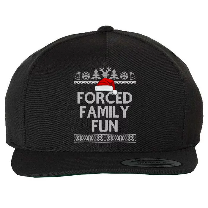 Forced Family Fun Christmas Holiday Wool Snapback Cap