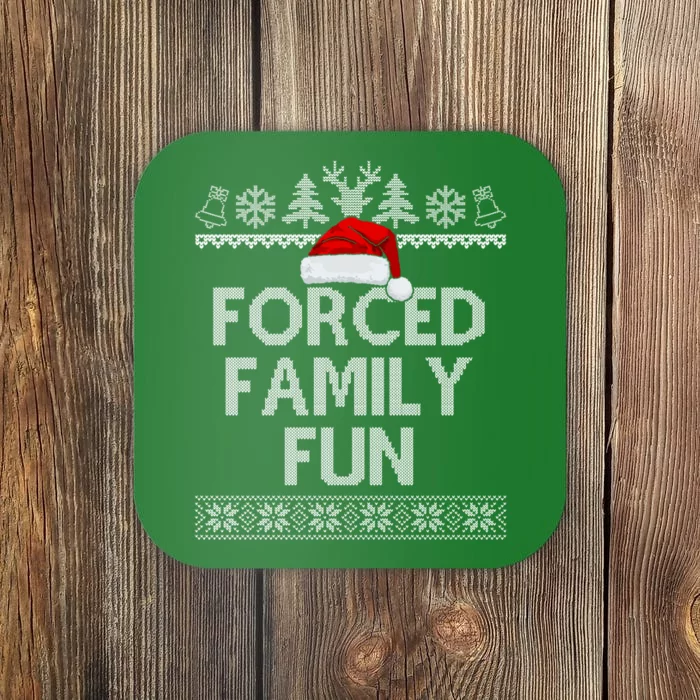 Forced Family Fun Christmas Holiday Coaster