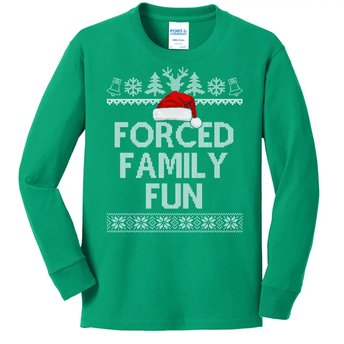 Forced Family Fun Christmas Holiday Kids Long Sleeve Shirt