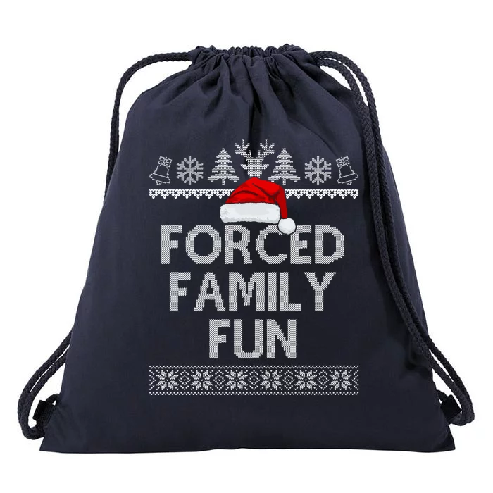 Forced Family Fun Christmas Holiday Drawstring Bag