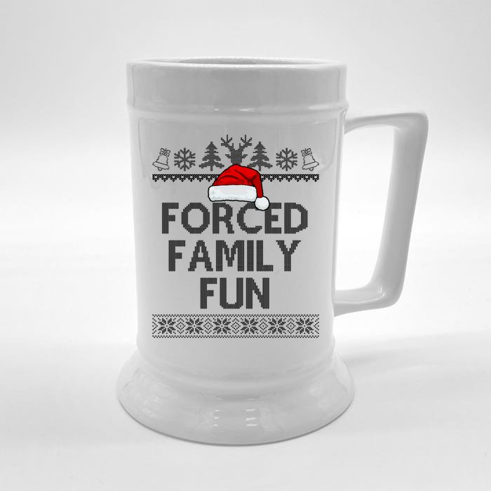 Forced Family Fun Christmas Holiday Front & Back Beer Stein