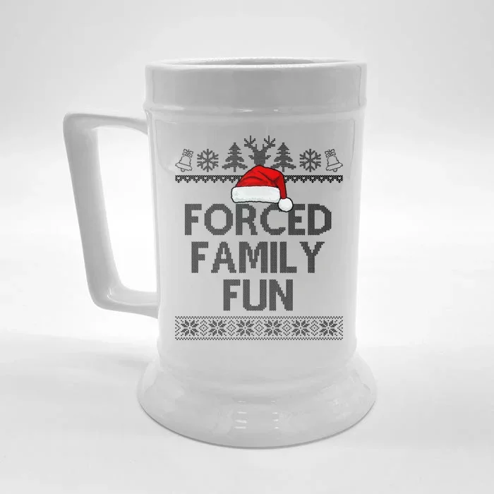 Forced Family Fun Christmas Holiday Front & Back Beer Stein