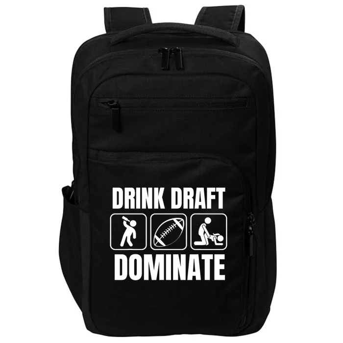 Funny Fantasy Football Drink Draft Dominate Impact Tech Backpack