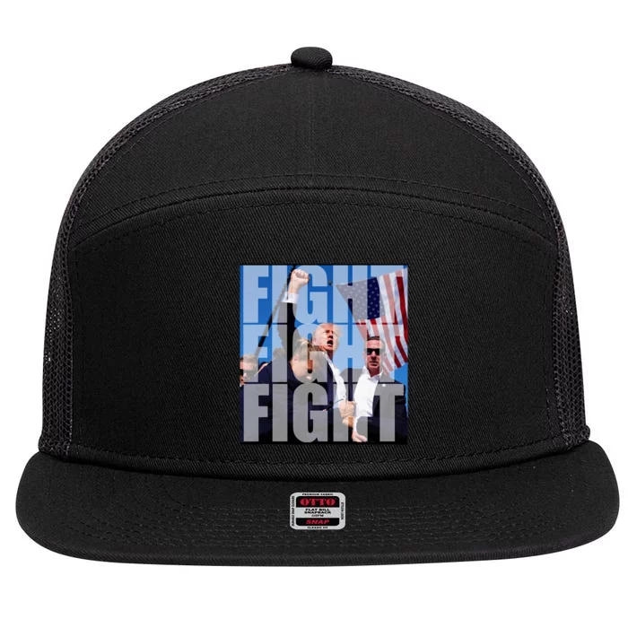 Fight Fight Fight For Donald Trump 2024 Usa Election Voting 7 Panel Mesh Trucker Snapback Hat