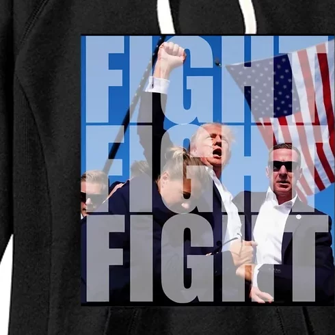 Fight Fight Fight For Donald Trump 2024 Usa Election Voting Women's Fleece Hoodie