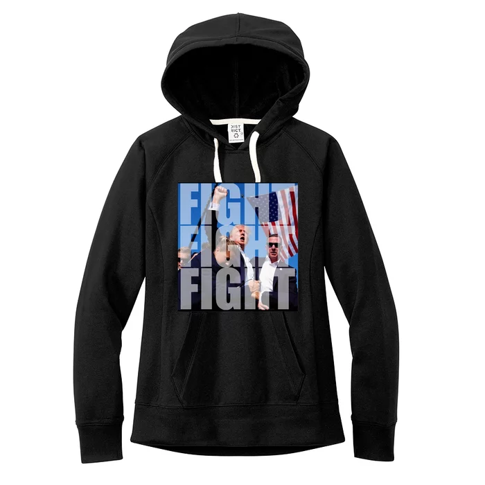 Fight Fight Fight For Donald Trump 2024 Usa Election Voting Women's Fleece Hoodie