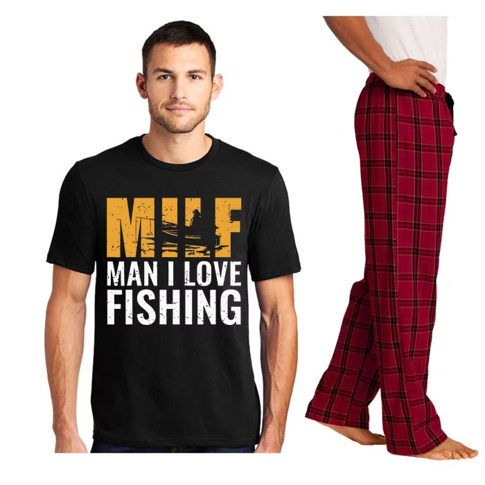 Fisherman Funny Fisher Milf Man I Love Fishing Pajama Set