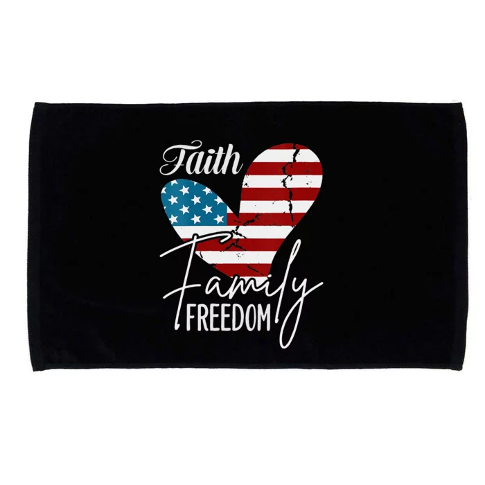 Faith Family Freedom American Flag Microfiber Hand Towel