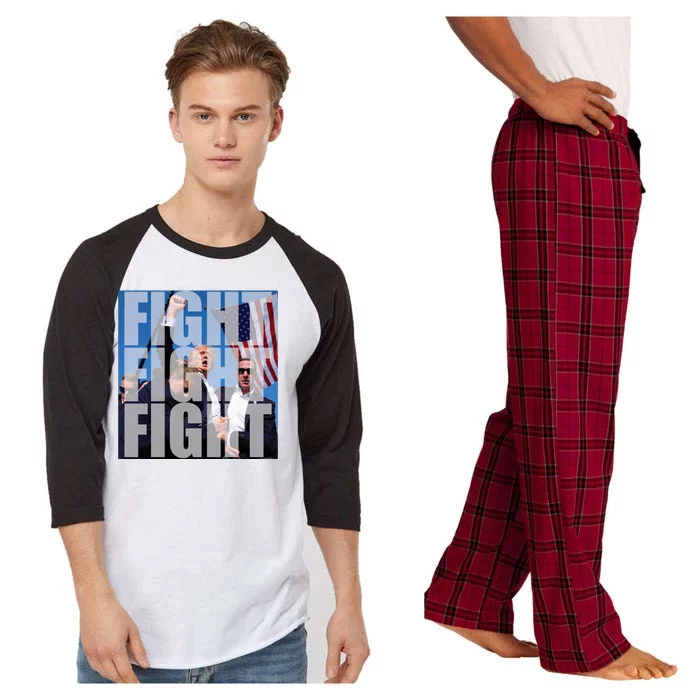 Fight Fight Fight Donald Trump 2024 Usa Election Raglan Sleeve Pajama Set