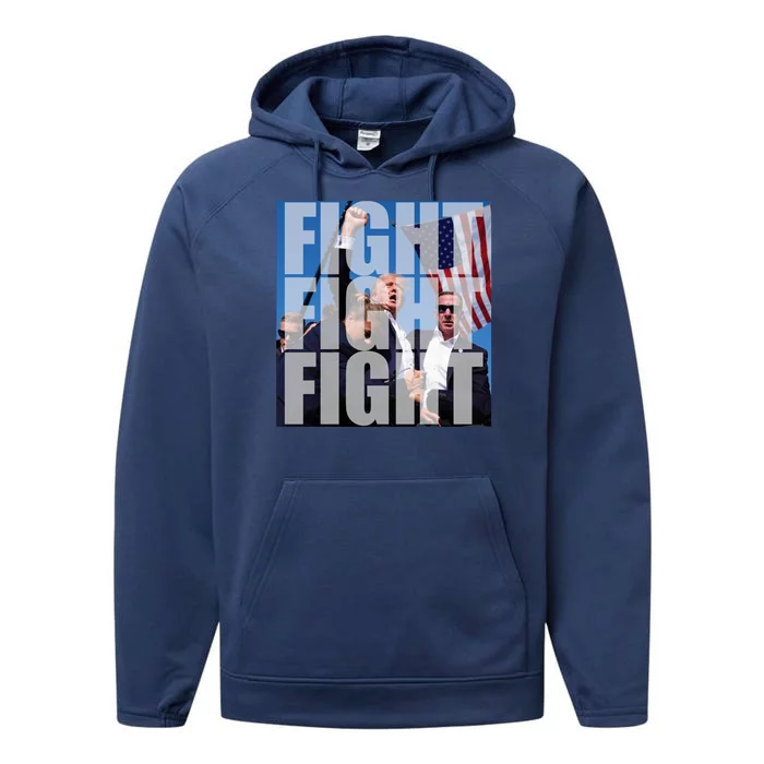 Fight Fight Fight Donald Trump 2024 Usa Election Performance Fleece Hoodie