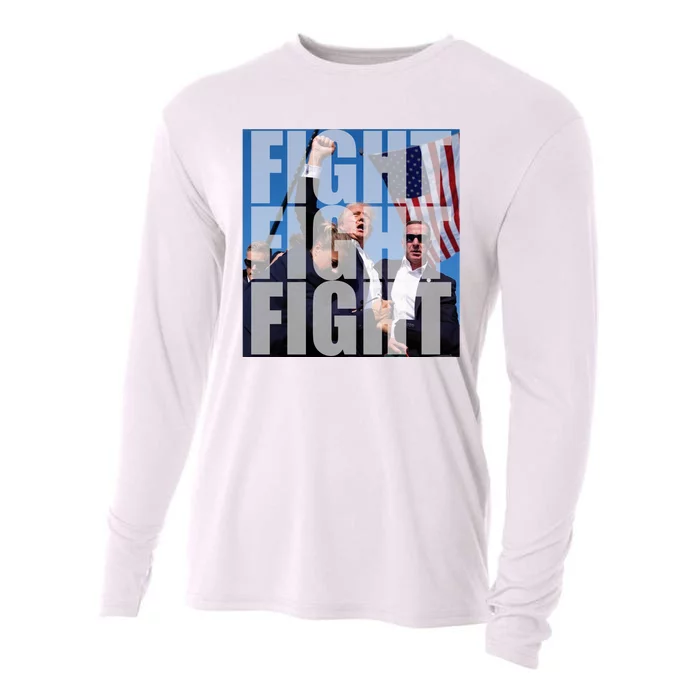 Fight Fight Fight Donald Trump 2024 Usa Election Cooling Performance Long Sleeve Crew