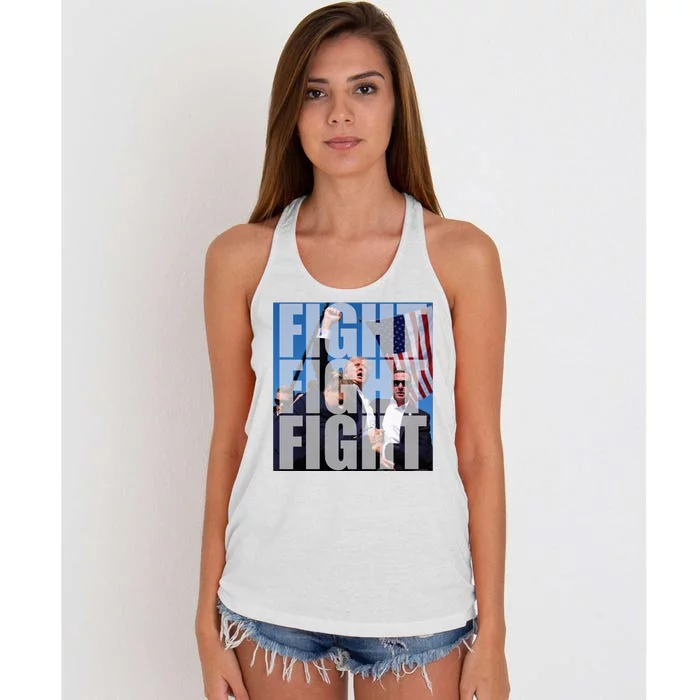 Fight Fight Fight Donald Trump 2024 Usa Election Women's Knotted Racerback Tank