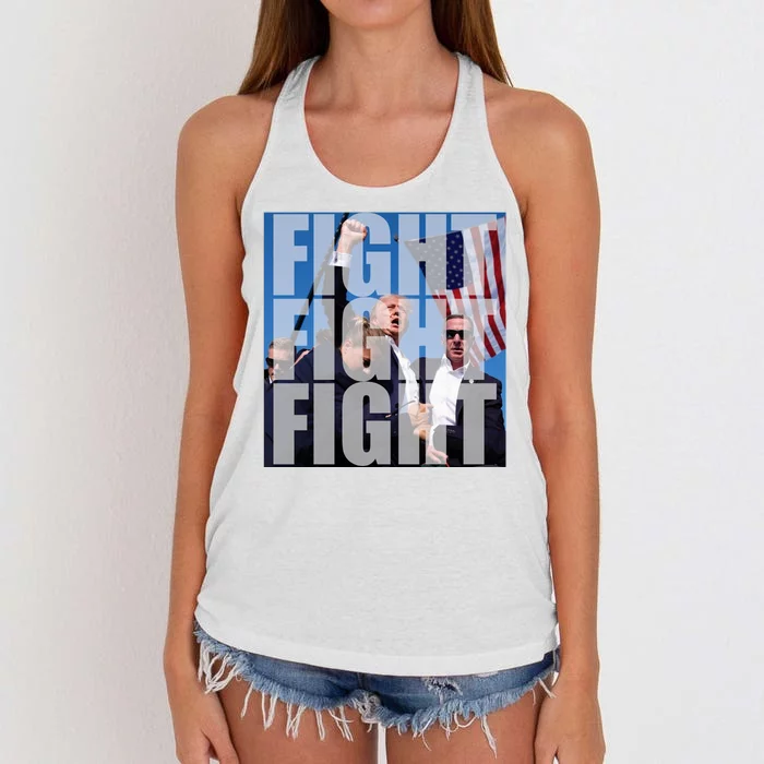 Fight Fight Fight Donald Trump 2024 Usa Election Women's Knotted Racerback Tank