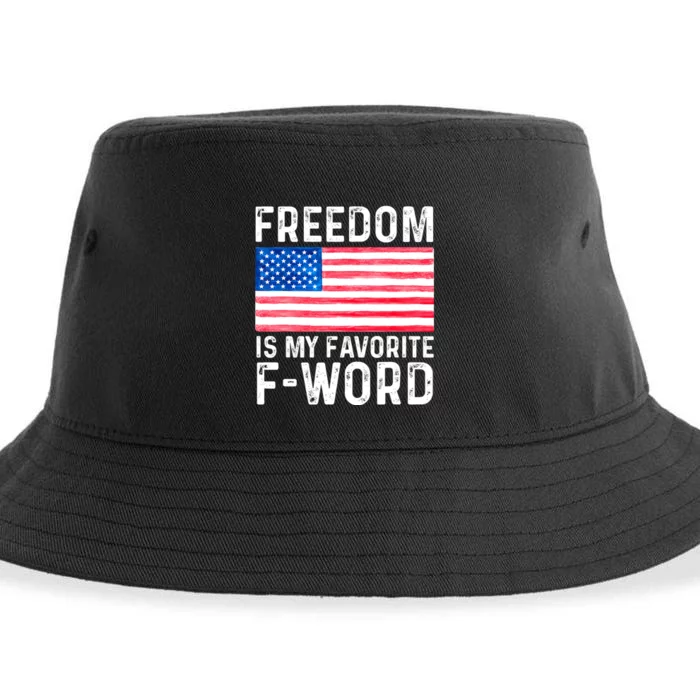 Freedom Favorite F Word America Libertarian Conservative USA Sustainable Bucket Hat