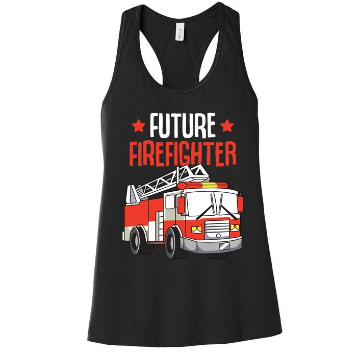 Future Firefighter Fireman Firefighting Boy Kids Women's Racerback Tank