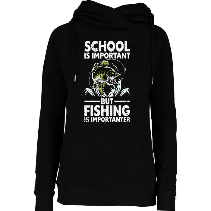 Funny Fishing For Fish Saying Bass Fisherman Womens Funnel Neck Pullover Hood