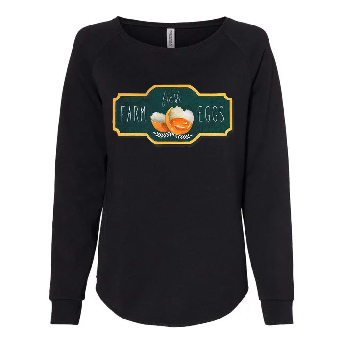 Funny Farm Fresh Eggs Womens California Wash Sweatshirt