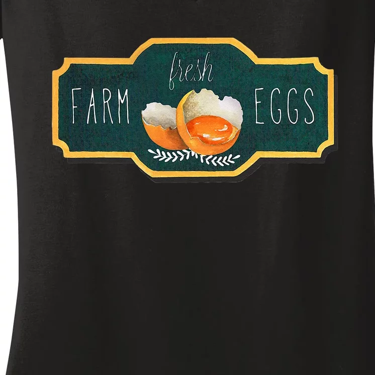 Funny Farm Fresh Eggs Women's V-Neck T-Shirt