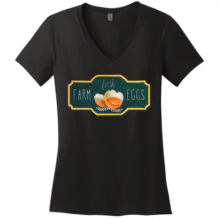 Funny Farm Fresh Eggs Women's V-Neck T-Shirt