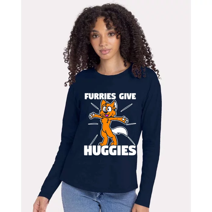 Furry Fandom Furries Give Hugs Womens Cotton Relaxed Long Sleeve T-Shirt