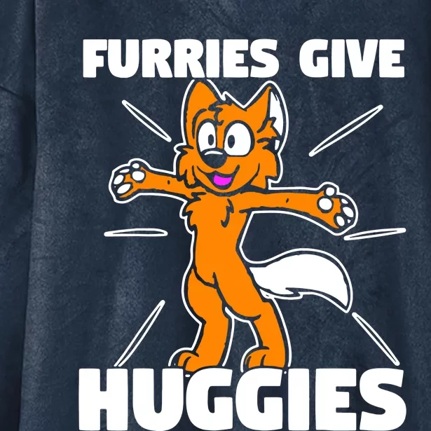 Furry Fandom Furries Give Hugs Hooded Wearable Blanket