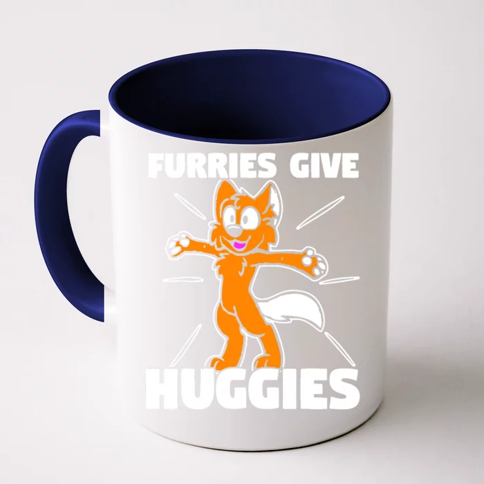 Furry Fandom Furries Give Hugs Front & Back Coffee Mug