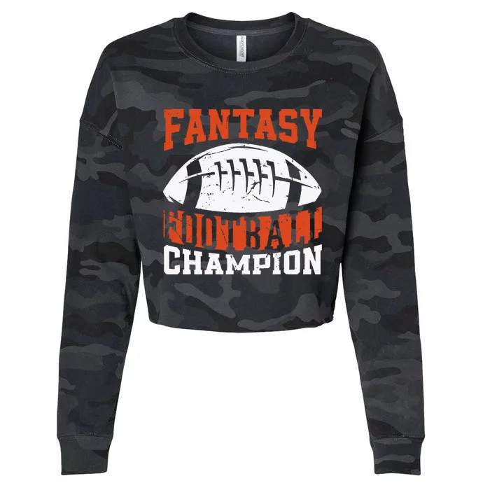 Funny Fantasy Football Player Fantasy Football Champion Cropped Pullover Crew