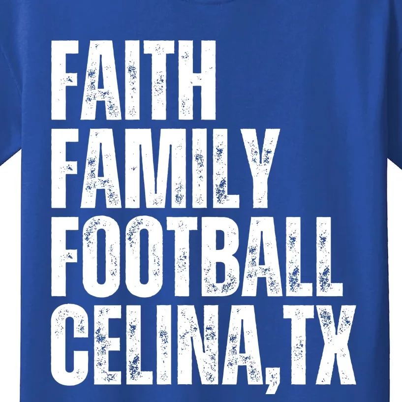 Faith Family Football Celina Texas Bobcats Kids T-Shirt