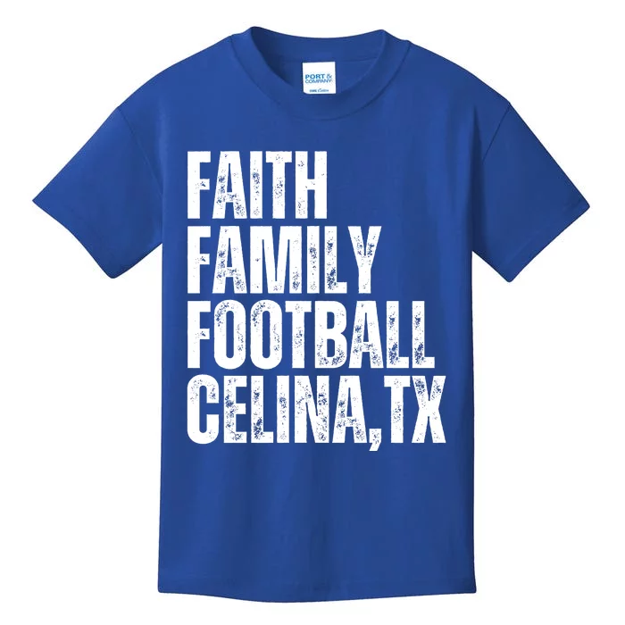 Faith Family Football Celina Texas Bobcats Kids T-Shirt