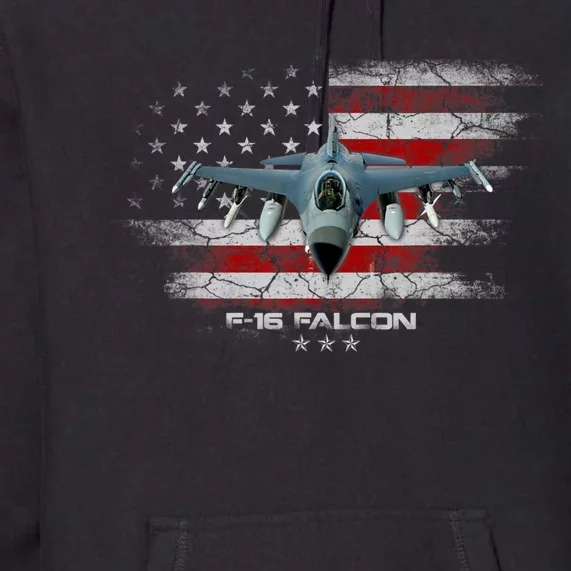 F16 Fighting Falcon Military Jet Aircraft Pilot Veteran Premium Hoodie