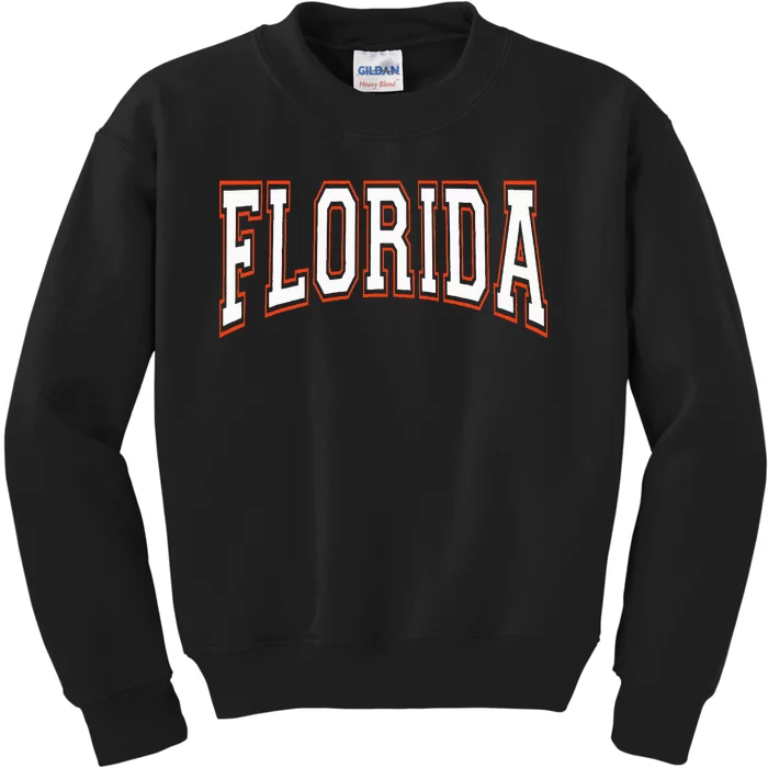 funny Florida FL United States Font Kids Sweatshirt