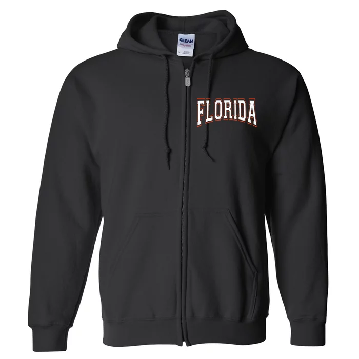 funny Florida FL United States Font Full Zip Hoodie