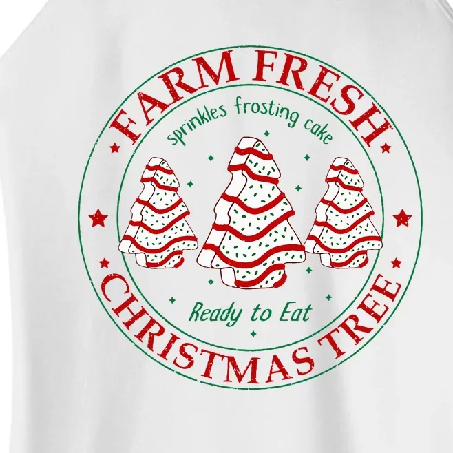 Funny Farm Fresh Christmas Tree Cakes Family Xmas Pajamas Women’s Perfect Tri Rocker Tank