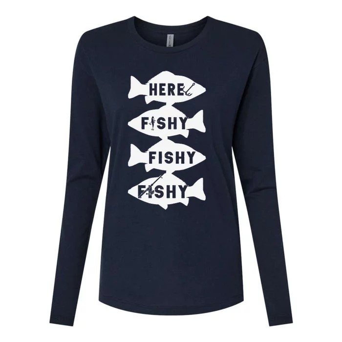 Fisher Fish Fishermen Bait Fishing Rod Bass Womens Cotton Relaxed Long Sleeve T-Shirt