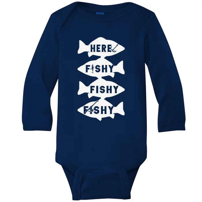 Fisher Fish Fishermen Bait Fishing Rod Bass Baby Long Sleeve Bodysuit