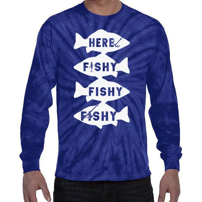 Fisher Fish Fishermen Bait Fishing Rod Bass Tie-Dye Long Sleeve Shirt