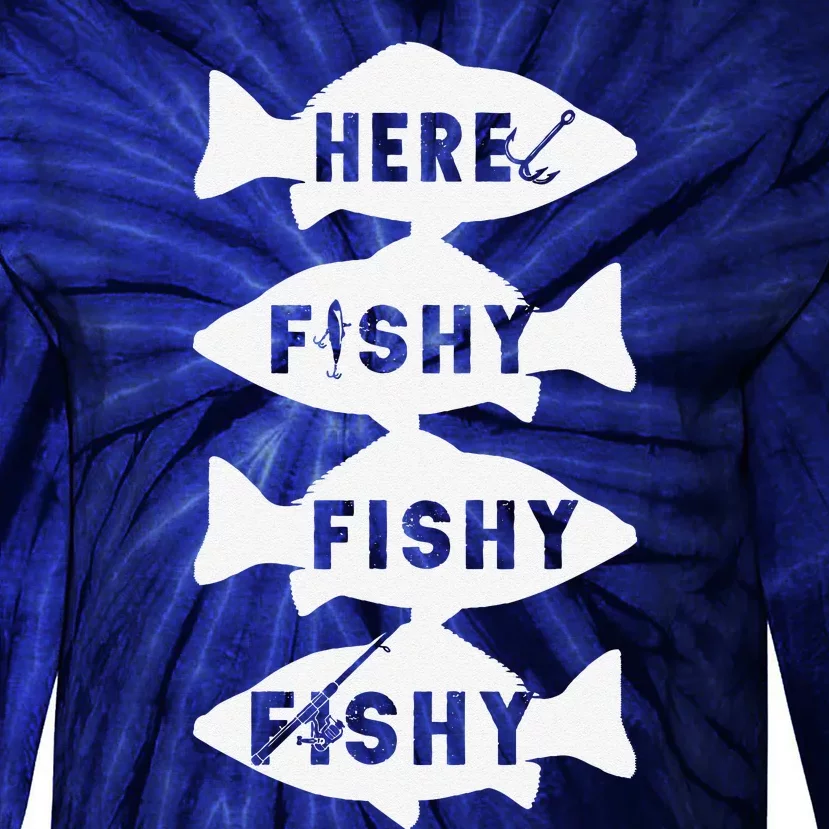 Fisher Fish Fishermen Bait Fishing Rod Bass Tie-Dye Long Sleeve Shirt