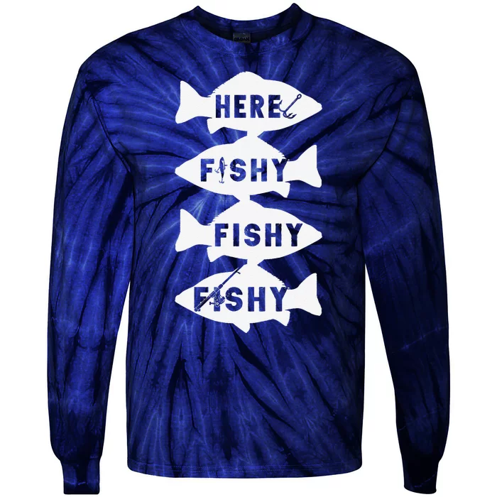 Fisher Fish Fishermen Bait Fishing Rod Bass Tie-Dye Long Sleeve Shirt