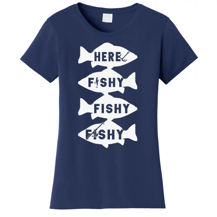 Fisher Fish Fishermen Bait Fishing Rod Bass Women's T-Shirt