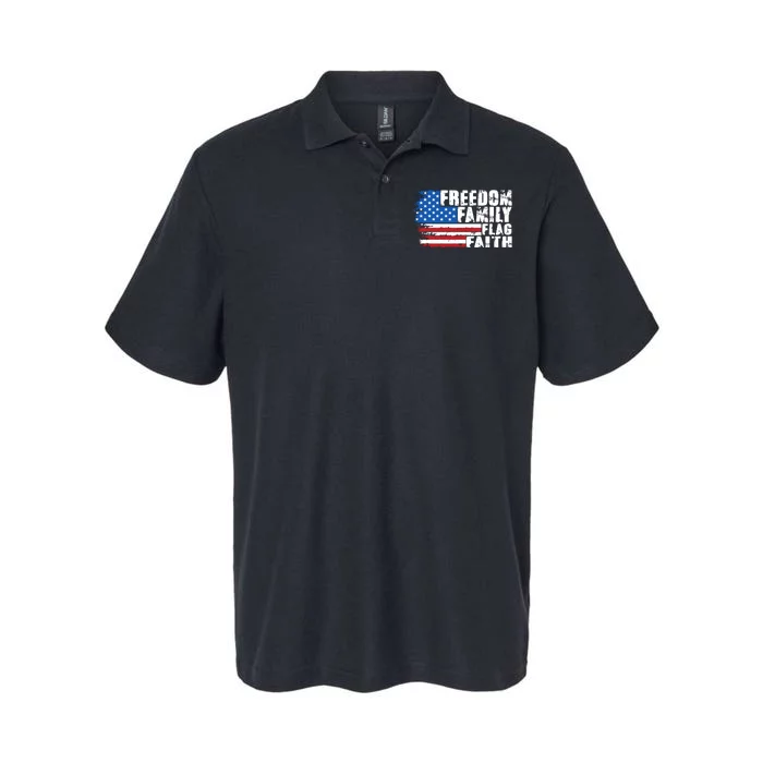 Freedom Family Flag Faith Softstyle Adult Sport Polo