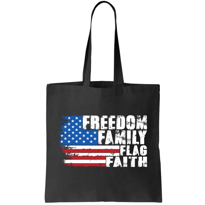 Freedom Family Flag Faith Tote Bag