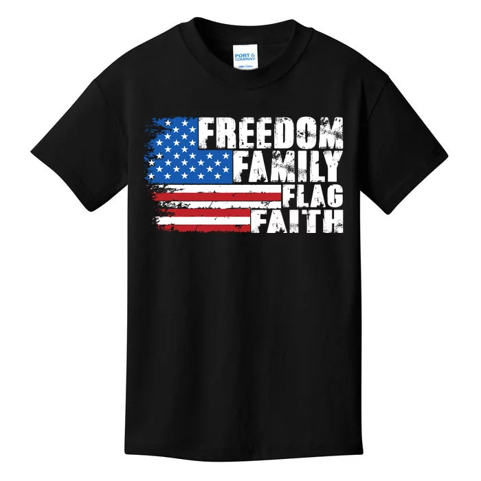 Freedom Family Flag Faith Kids T-Shirt