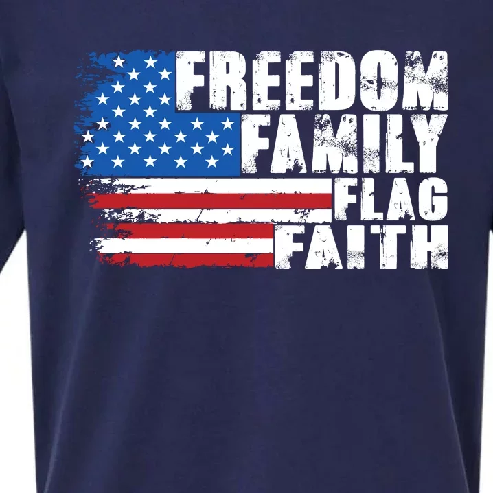 Freedom Family Flag Faith Sueded Cloud Jersey T-Shirt