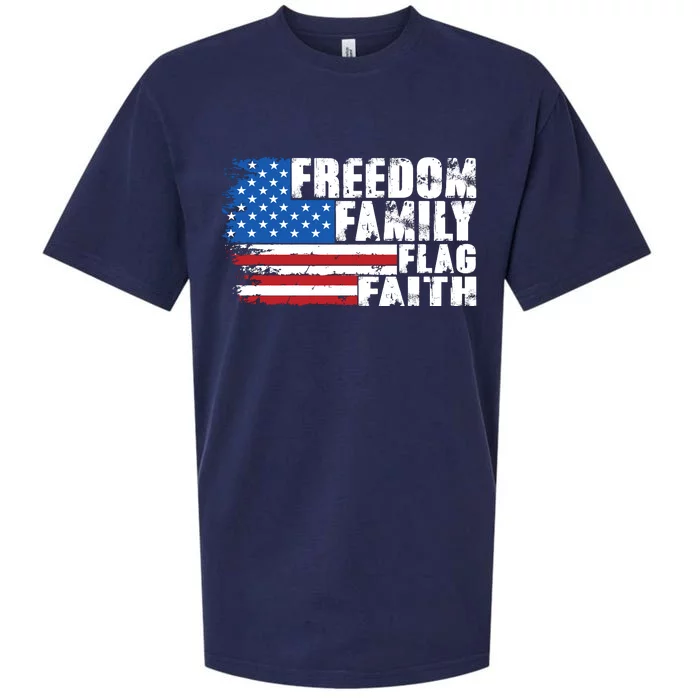 Freedom Family Flag Faith Sueded Cloud Jersey T-Shirt