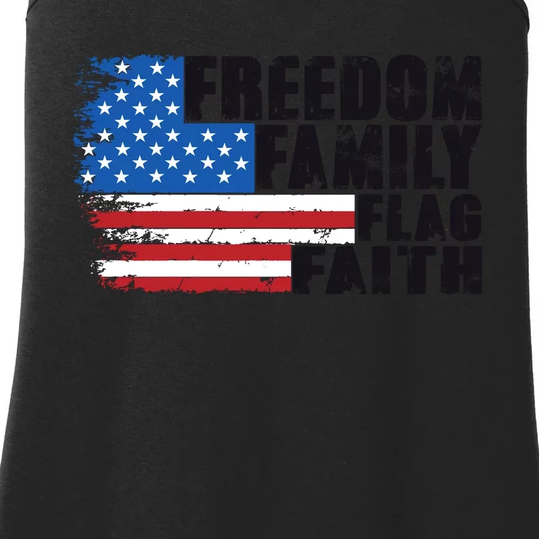 Freedom Family Flag Faith Ladies Essential Tank