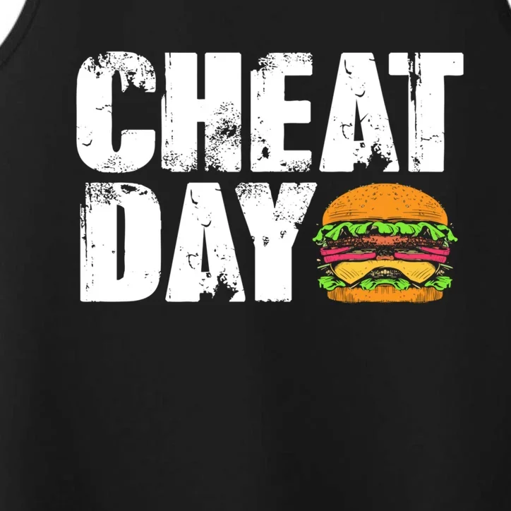 Funny Fast Food Hamburger Cheeseburger Cheat Day Gift Performance Tank